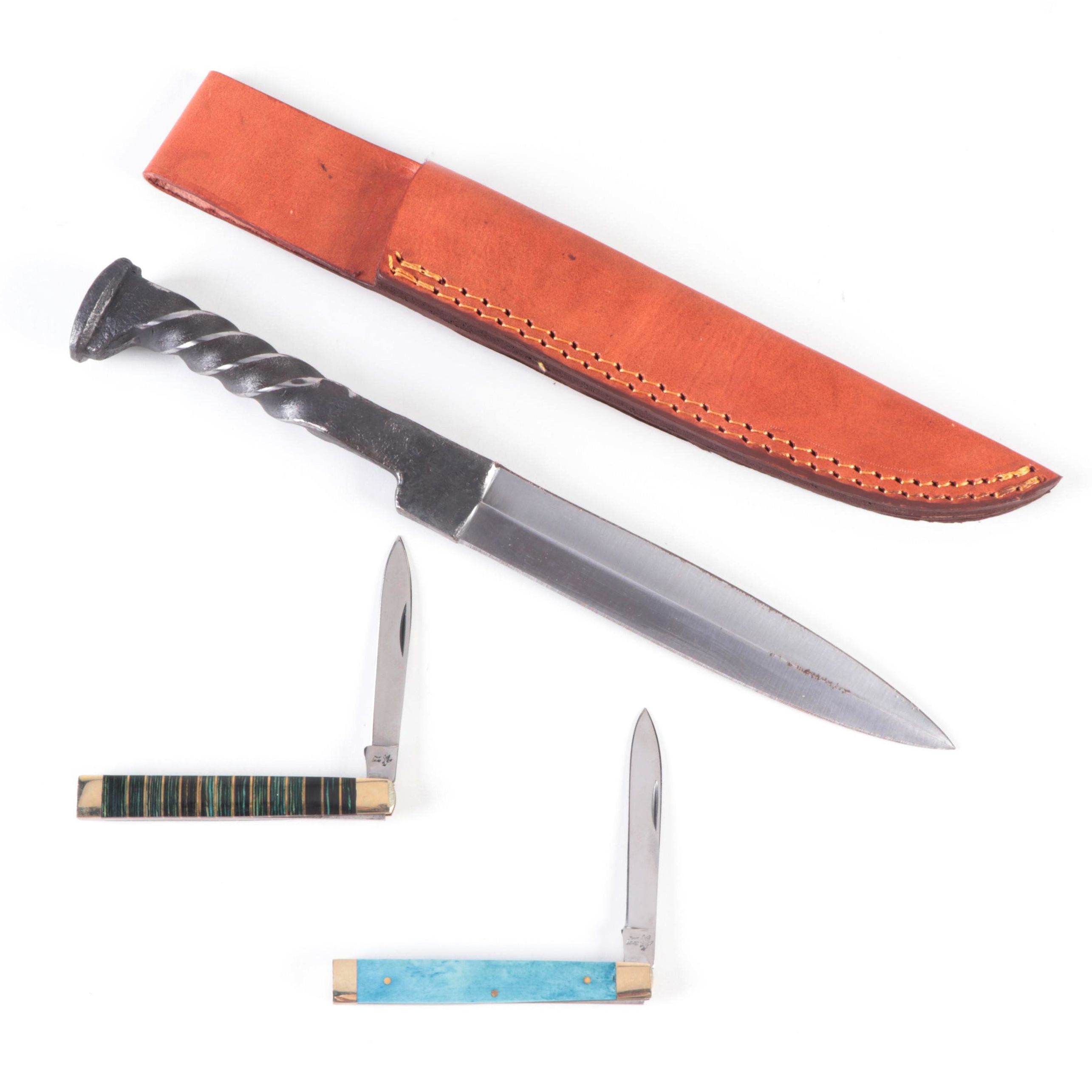 Twist Handled Knife with Frost Cutlery Pocket Knives EBTH