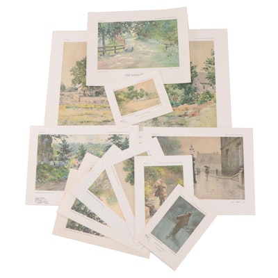 Offset Lithographs After Paul Sawyier Including "The Fountain", Circa 1975