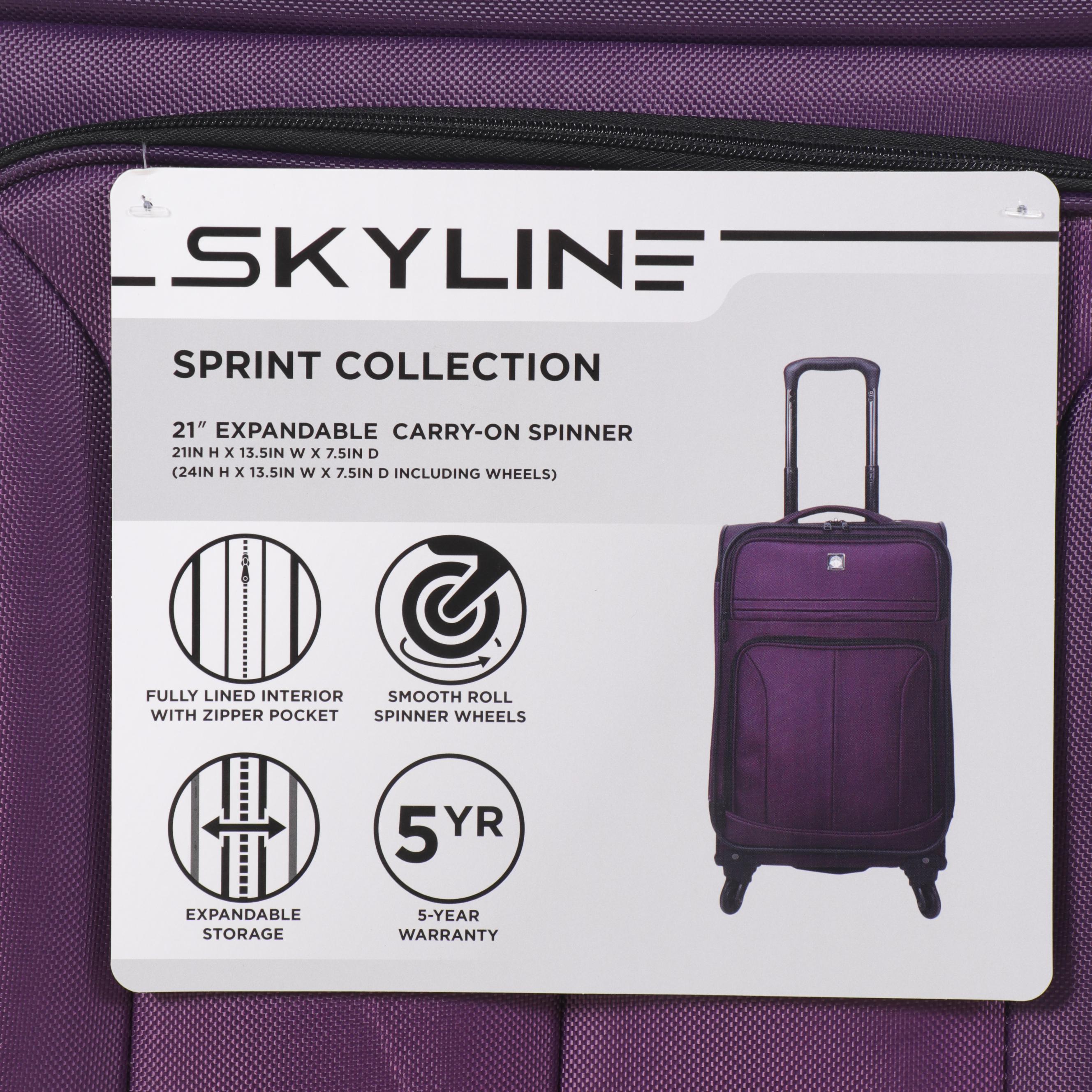 Skyline Sprint Collection 21" Expandable CarryOn Spinner Suitcase EBTH