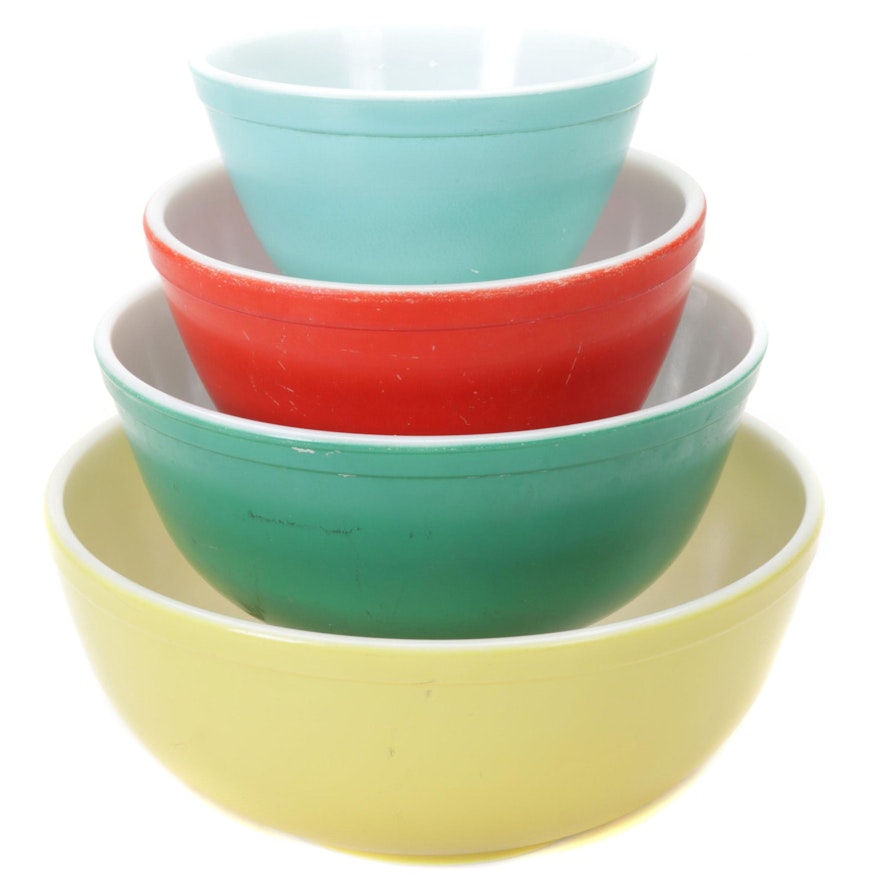 Pyrex "Primary Colors" Glass Mixing Bowl Set