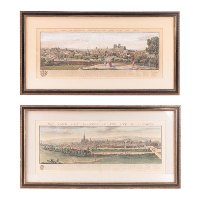 Samuel and Nathaniel Buck Hand-Colored Engravings of English Town Views