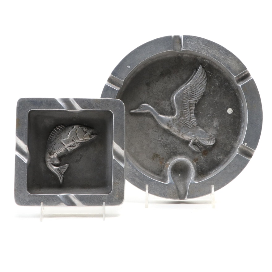 Bruce Fox and Other Cast Metal Ashtrays with Animal Motifs