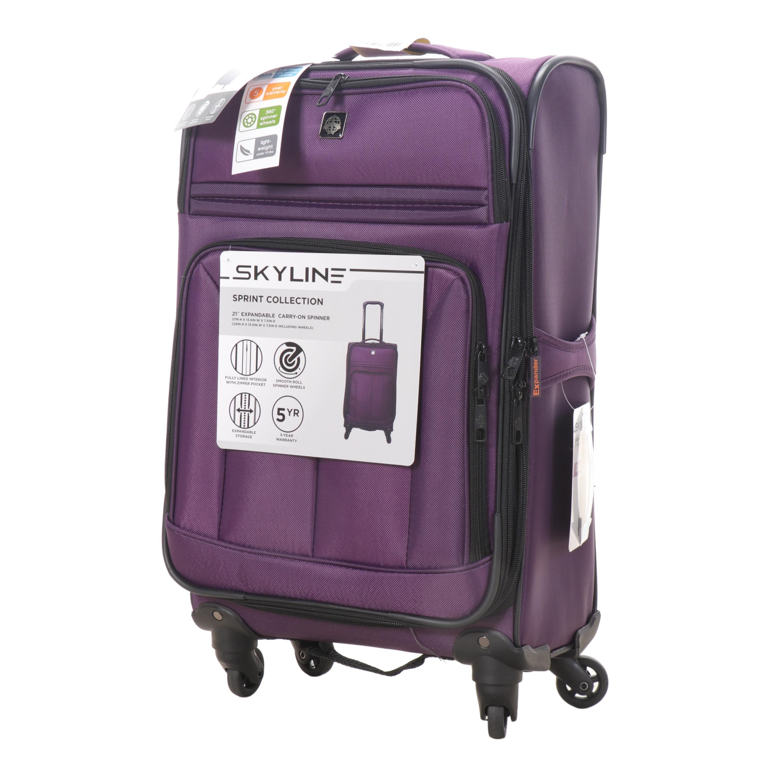 Skyline Sprint Collection 21" Expandable CarryOn Spinner Suitcase EBTH