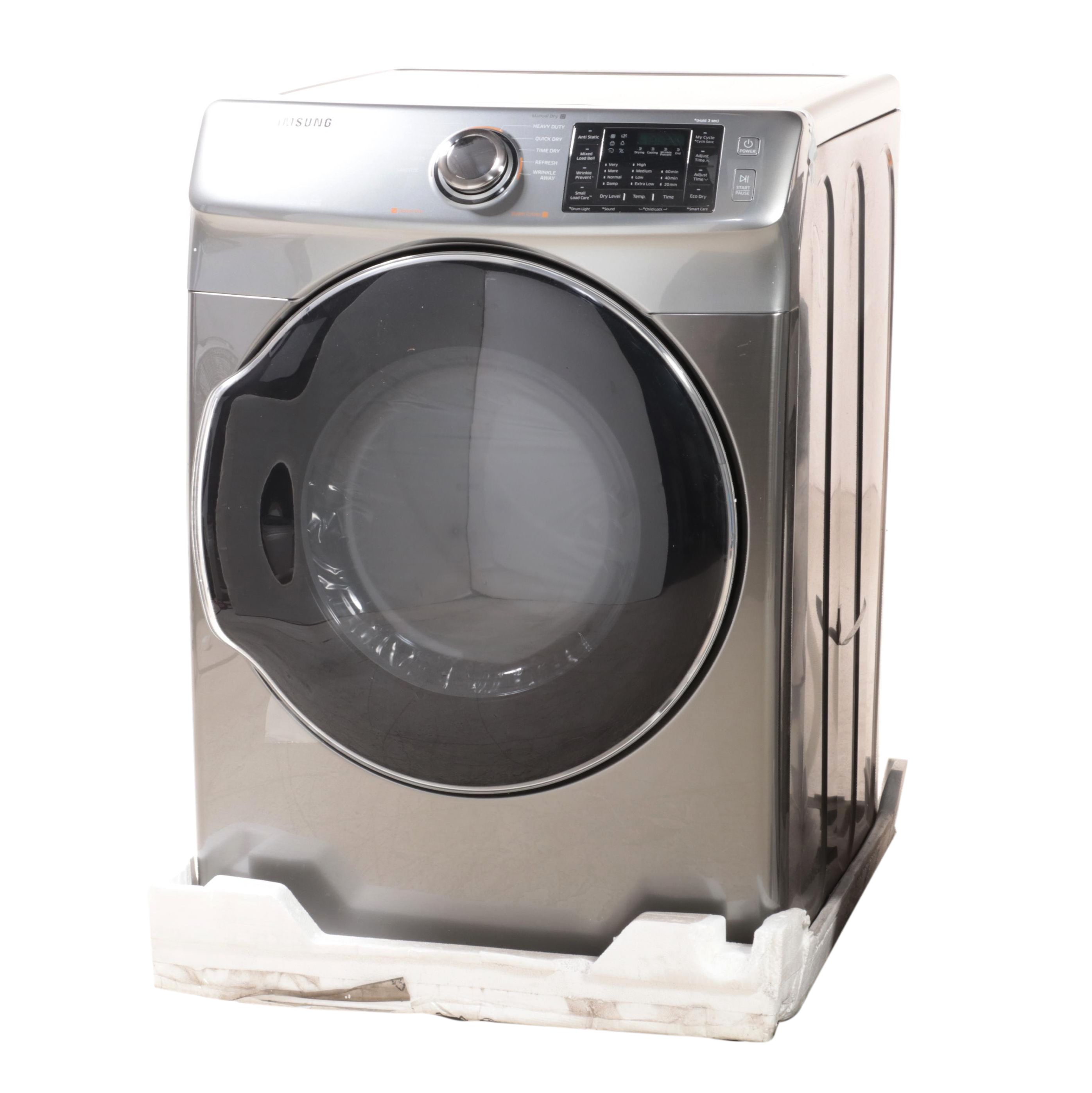 Samsung 7.5 Cu. Ft. Platinum MultiSteam Vent Sensor Gas Dryer EBTH