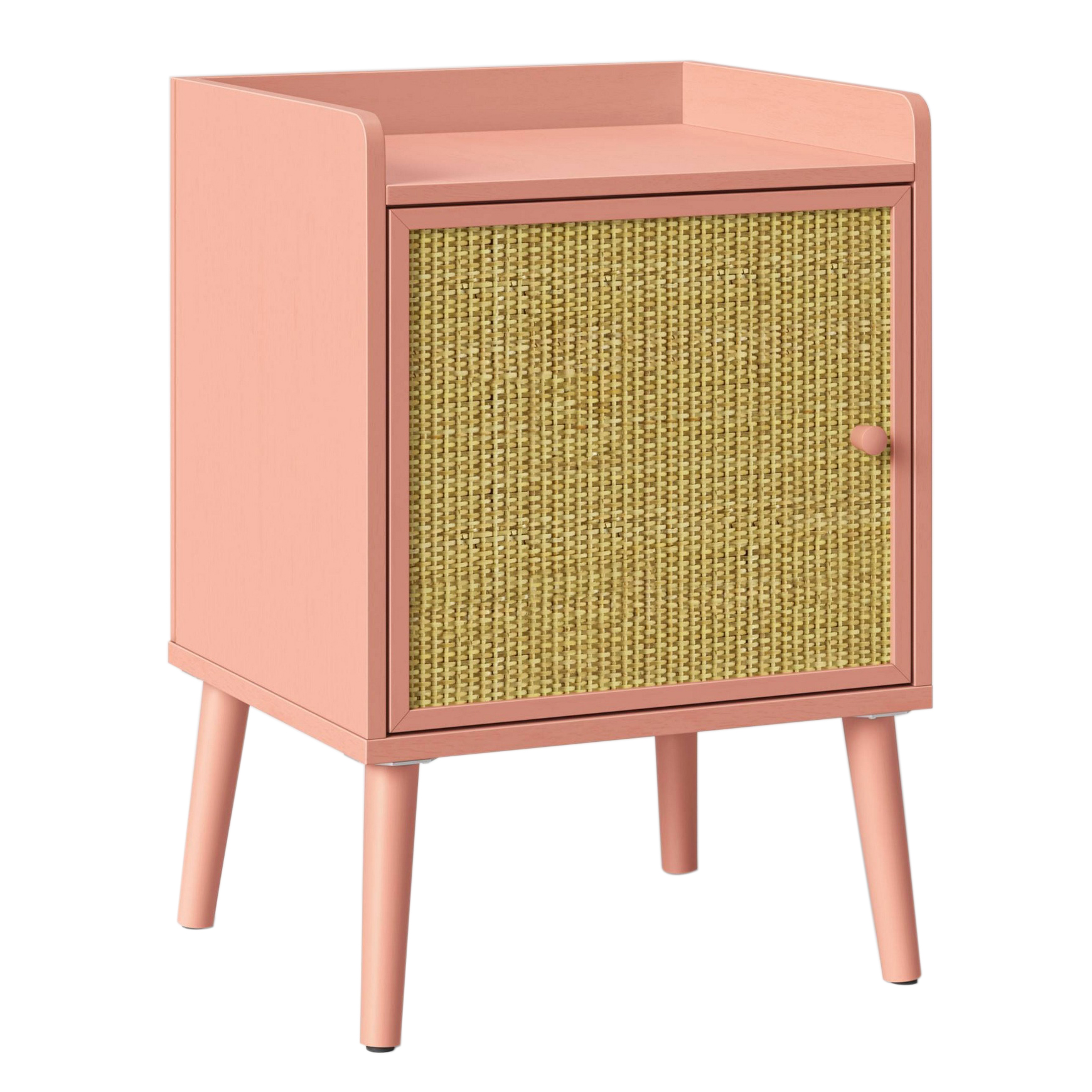 Pillowfort Rattan and Pink Wood Bedside EBTH