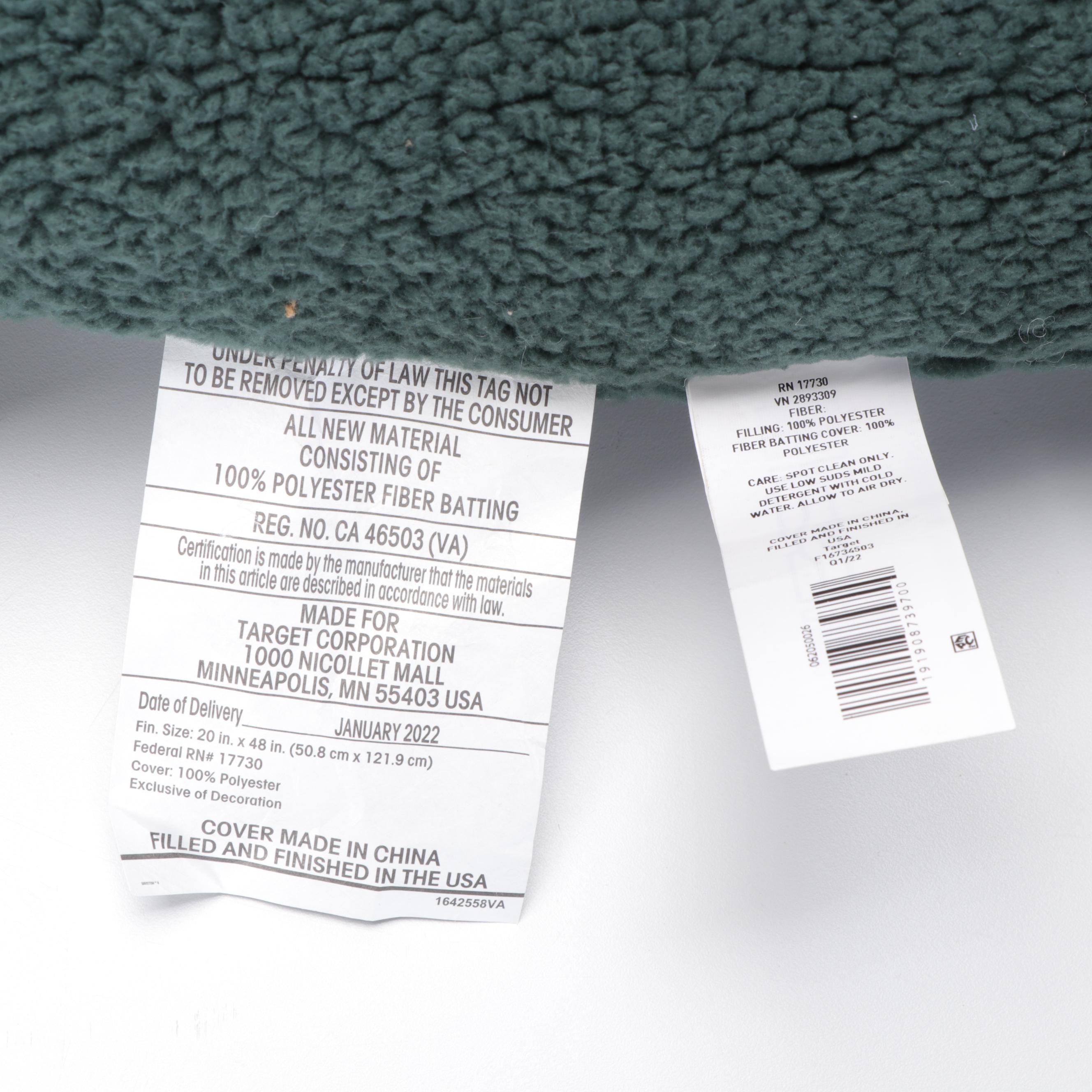 Threshold Green Sherpa Body Pillow EBTH