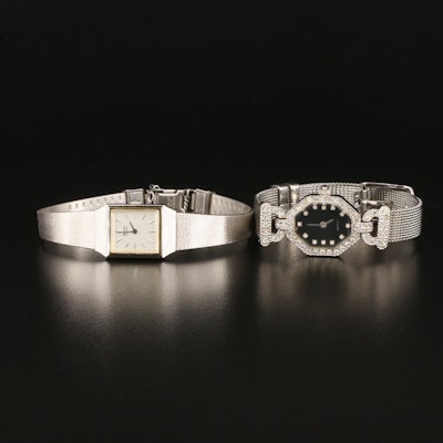 Duo of Silver - Tone Quartz Wristwatches