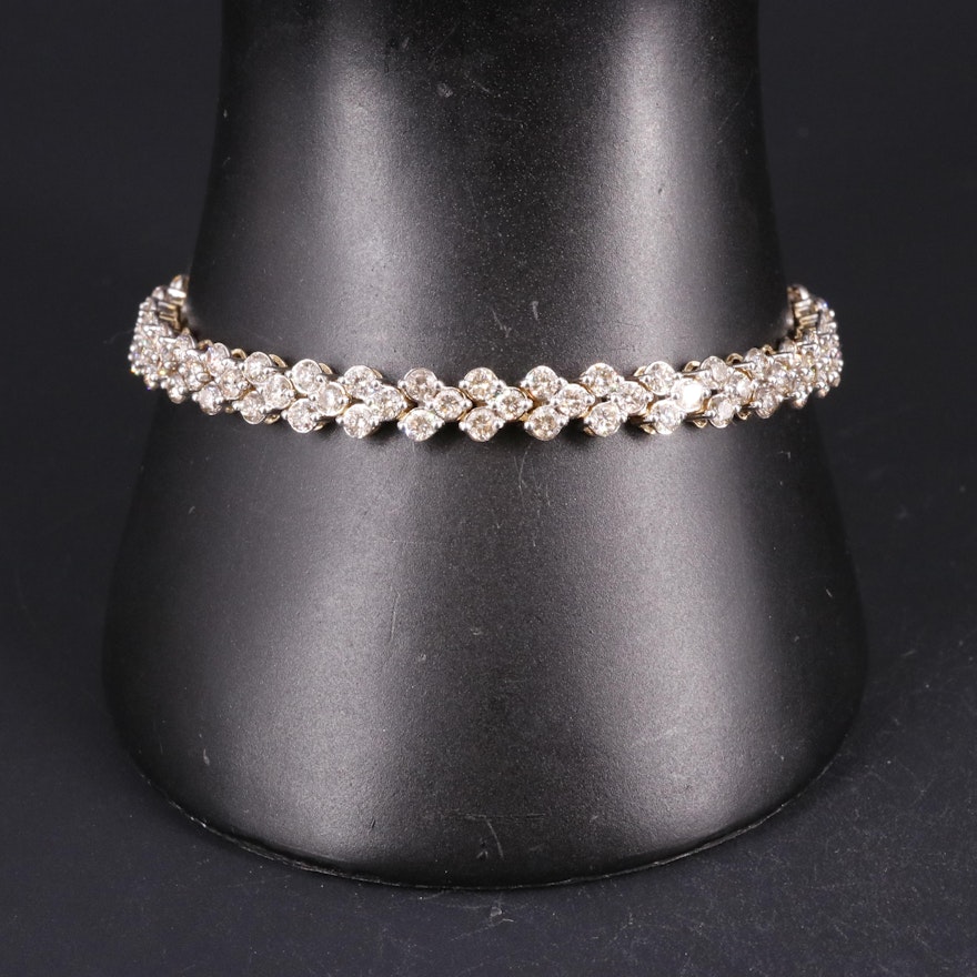Gilt Sterling 8.05 CTW Diamond Bracelet