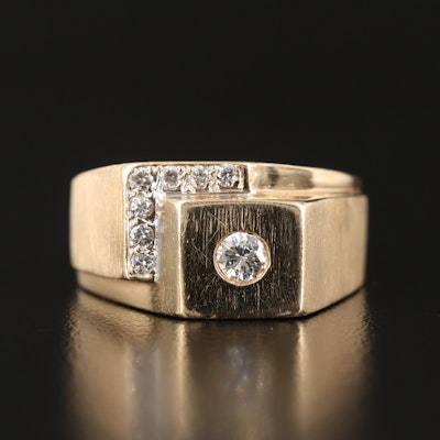 Vintage 14K 0.38 CTW Diamond Geometric Ring