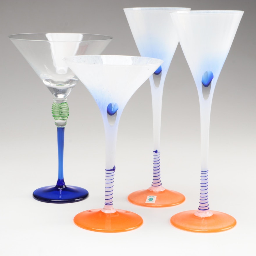 Bohemia Art Glass Vsetin Glass Stemware with Other Bohemian Style Martini Glass