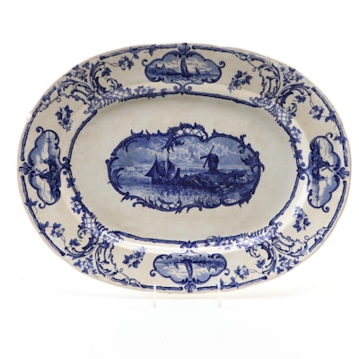 Brown, Westhead, Moore & Co. "Delftland" Earthenware Platter, Mid/Late 19th C.