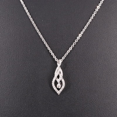 Sterling Silver 0.34 CTW Diamond Pendant Necklace