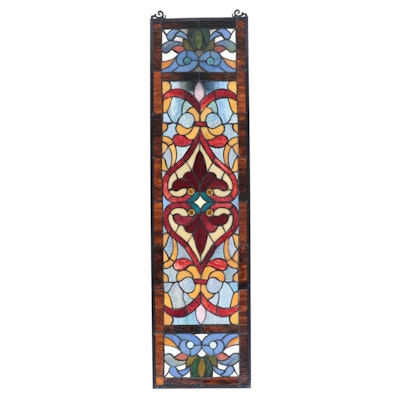 Abstract Floral Stained Glass Hanging Panel