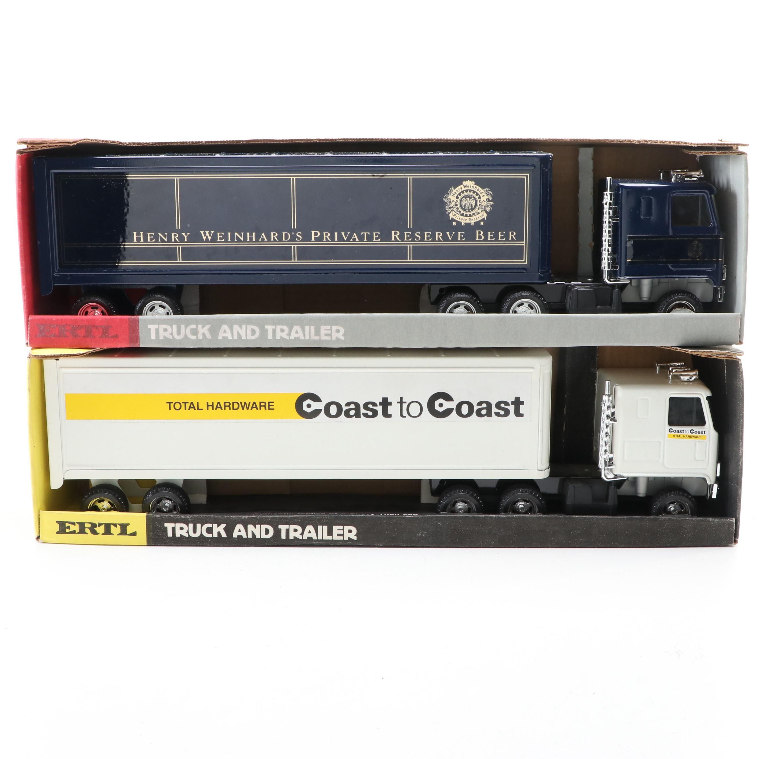 Ertl Trucks and Trailers Including "Coast to Coast" 125 Scale Diecast