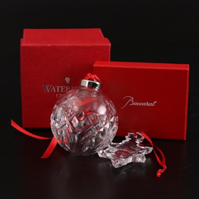 Disney for Waterford Crystal Ornament with Baccarat Crystal Snowflake Ornament