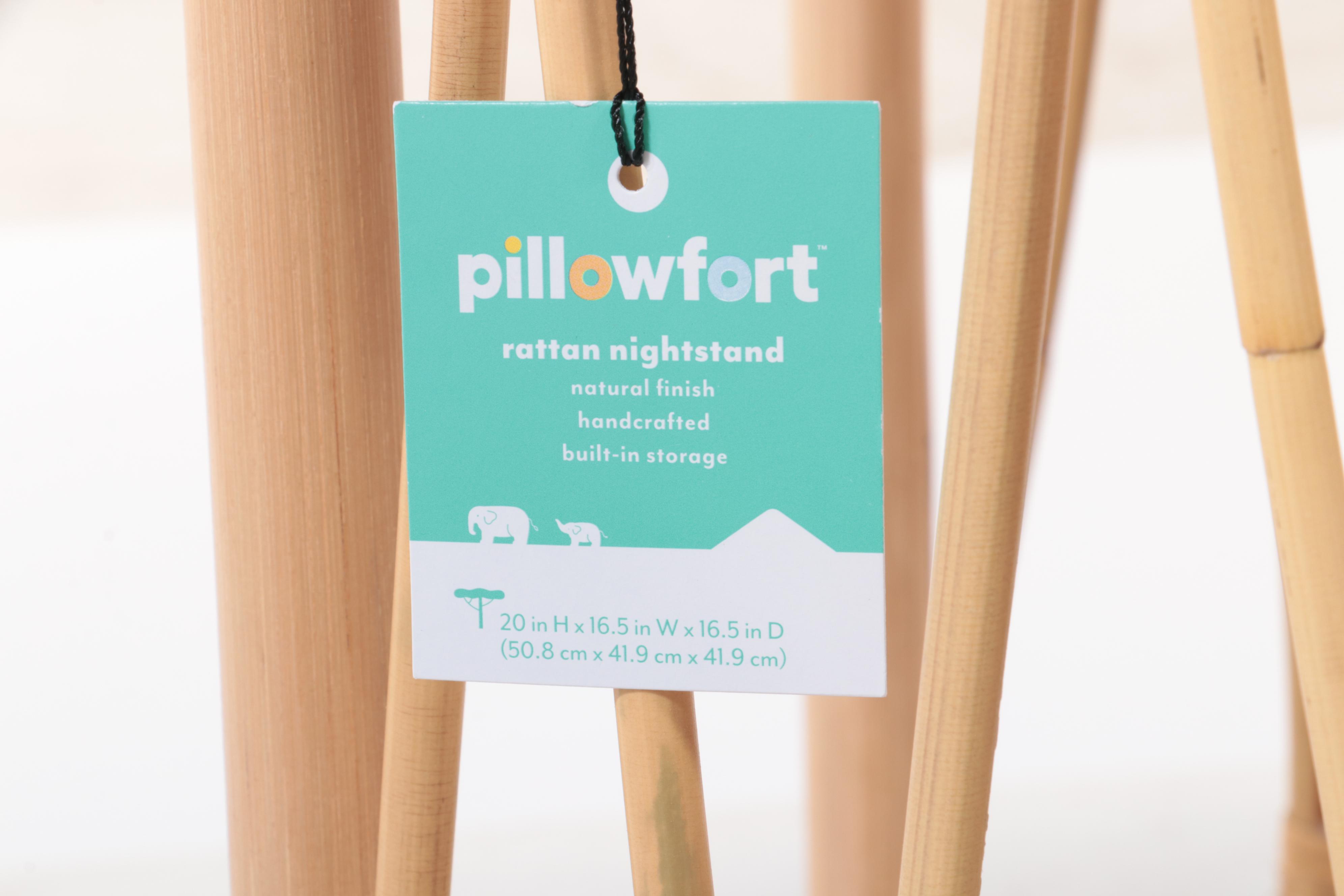 Pair of Pillowfort Natural Finish Rattan Nightstands EBTH