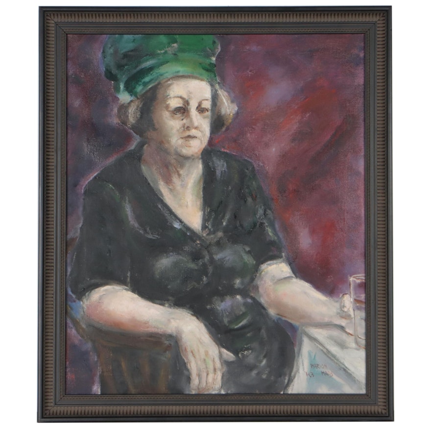Marion Maas Seated Figure Oil Painting