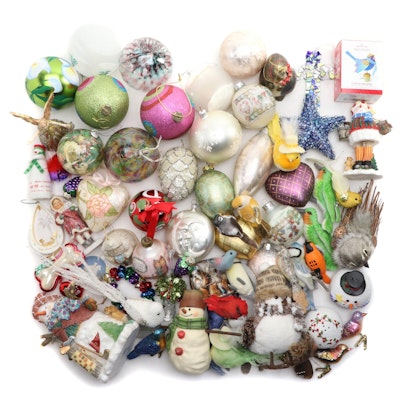 Glass, Acrylic and Porcelain Christmas Tree Ornaments and Figurines