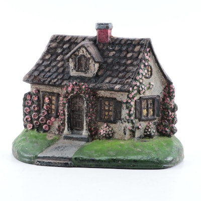 Cast Iron English Rose Cottage Two Step Doorstop