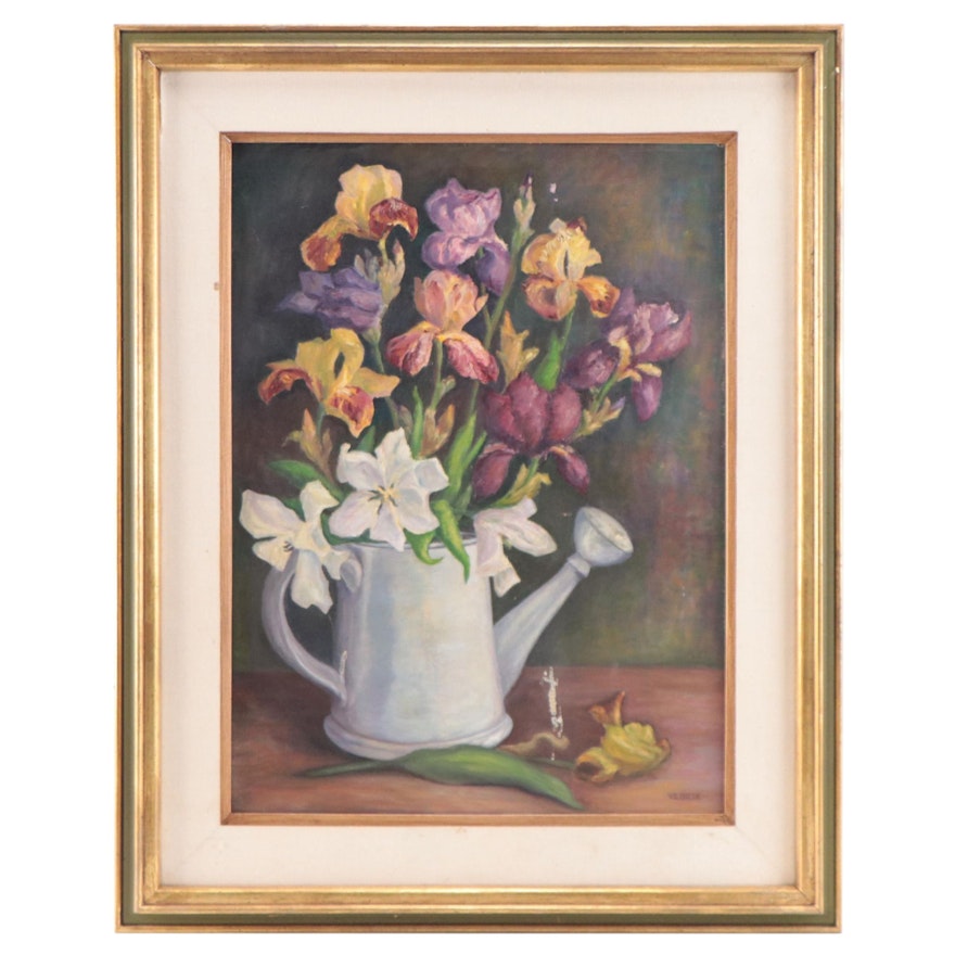 I. Shirley Block Floral Still Life Oil Painting