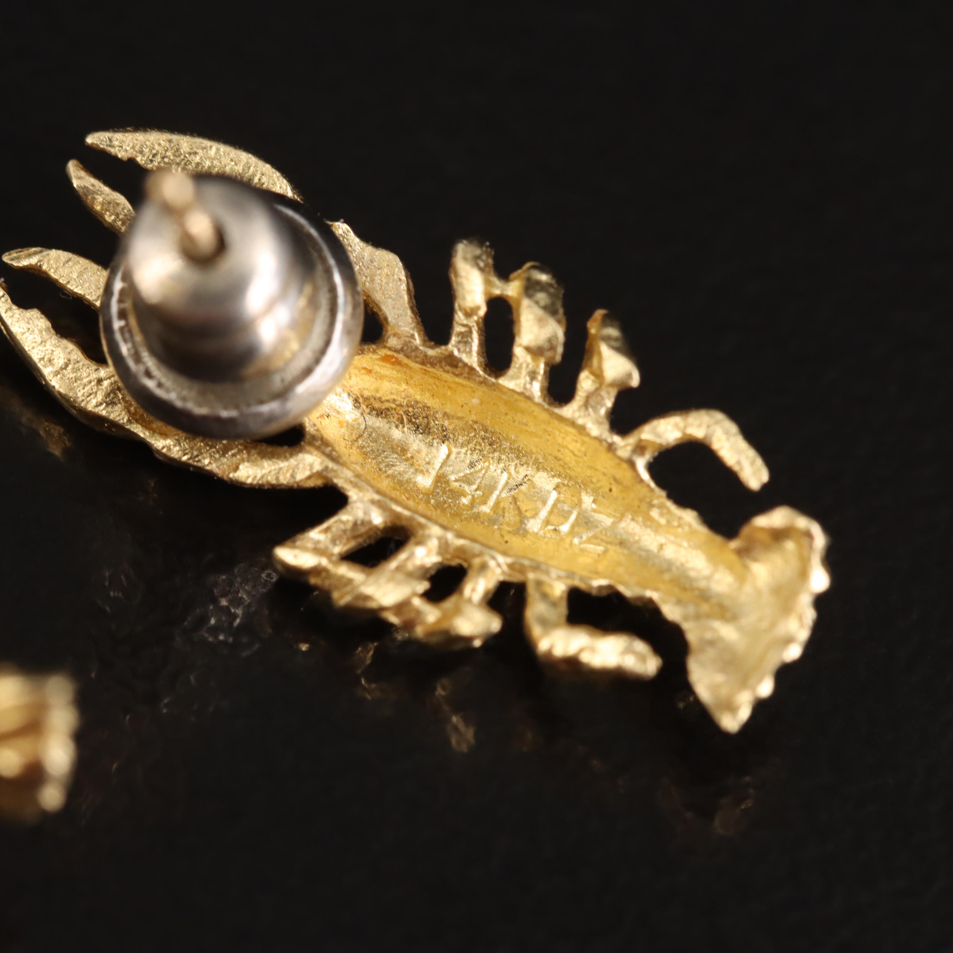 14K Lobster Earrings EBTH