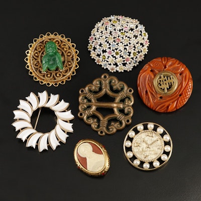 Trifari and Vatican Library Collection Featured in Vintage Rhinestone Brooches