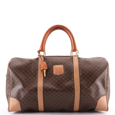 Celine Small Duffle Bag in Macadam Coated Canvas and Leather