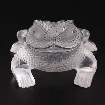 Lalique "Gregoire Toad" Frosted and Clear Crystal Paperweight