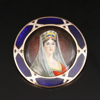 Portrait Converter Brooch with 14K Accents