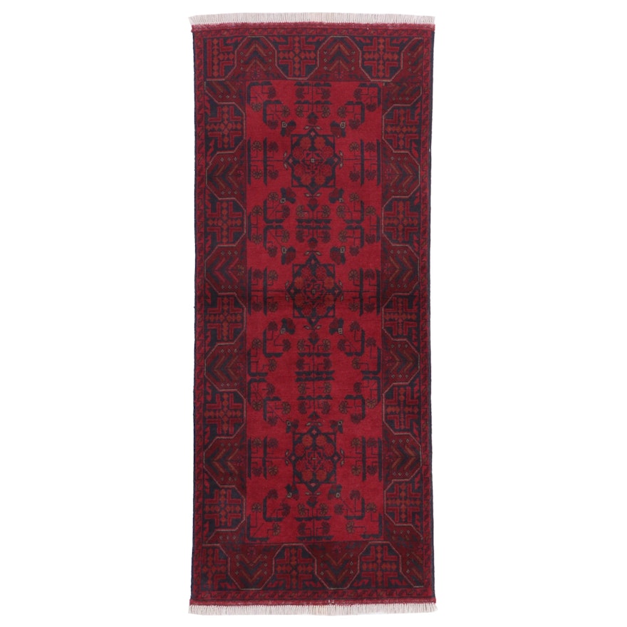 2'8 x 6'8 Hand-Knotted Afghan Kunduz Carpet Runner