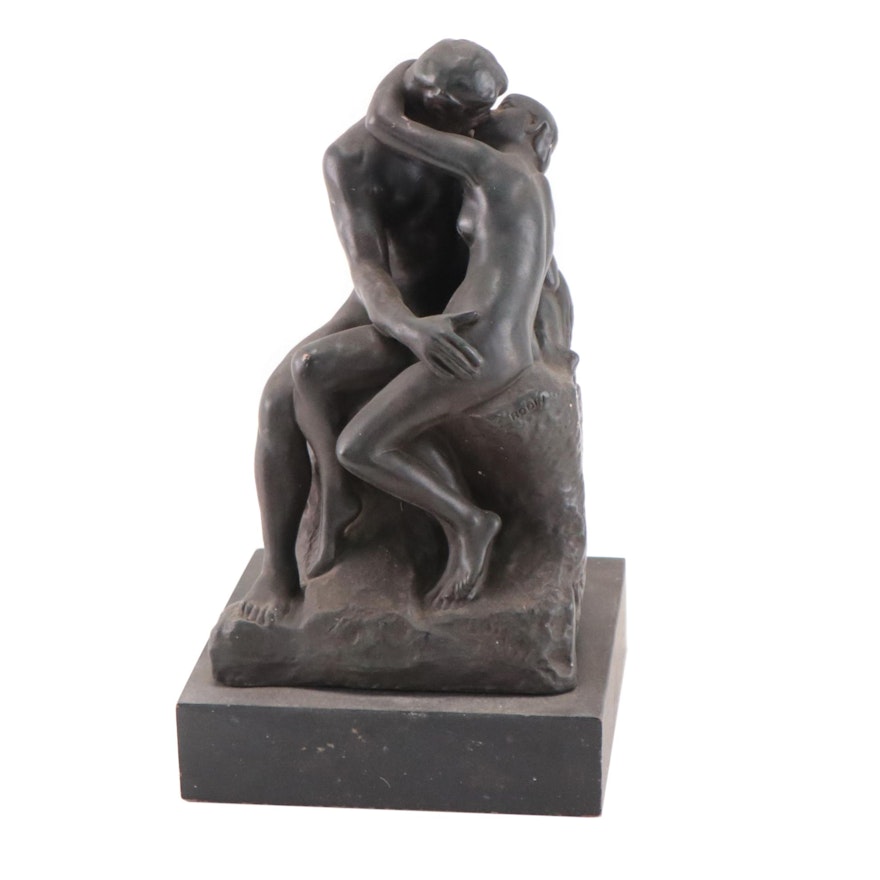 Composite Sculpture After Auguste Rodin "The Kiss"