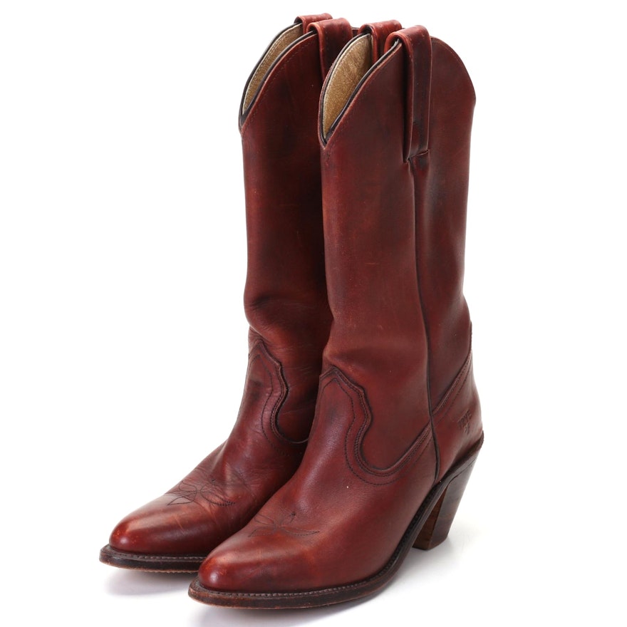 Frye Cognac Leather Western Style Boots