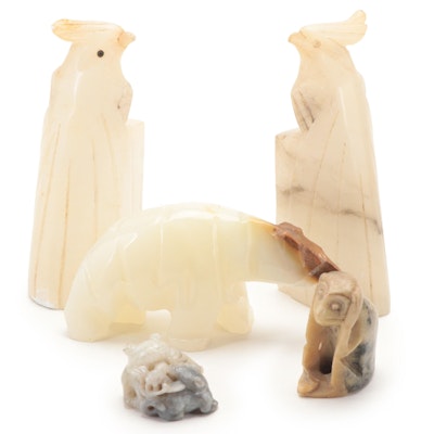 Soapstone, Agate and Other Carved Stone Animals