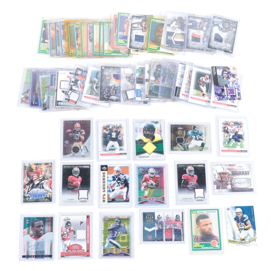Panini, More Football Cards with Relics, Rookies, Signed, Tom Brady, 1980s–2010s