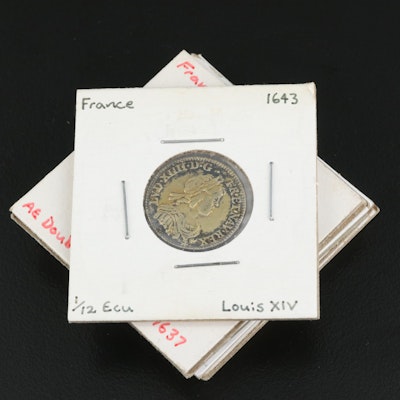 Group of Eight French Minor Coins from 1583-1719