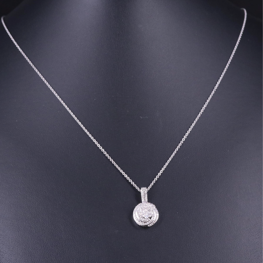 Sterling 0.34 Diamond Pendant Necklace