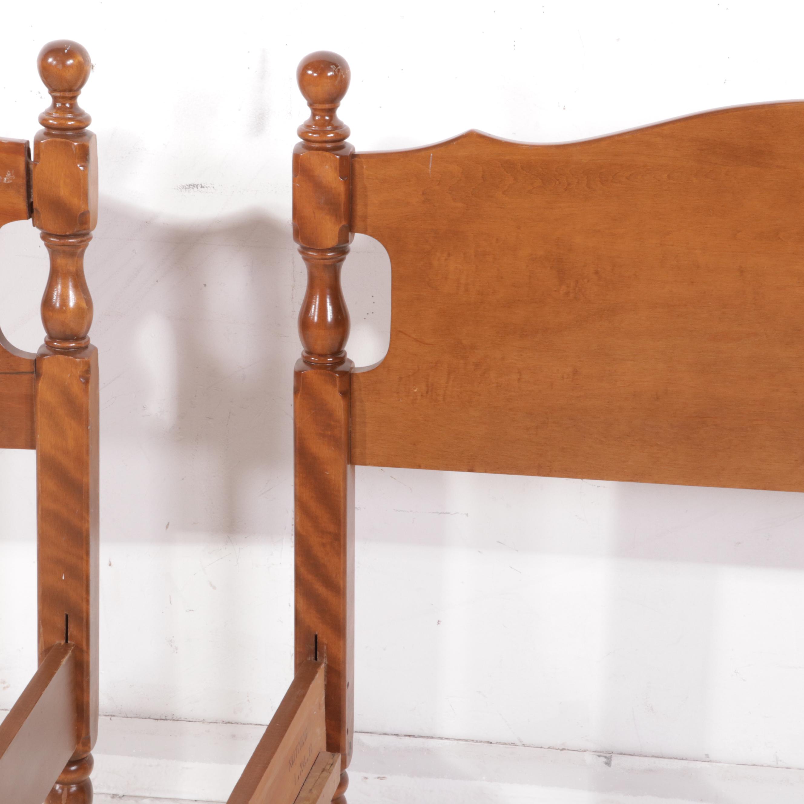 Pair of Ethan Allen "American Traditions" Maple Twin Beds, 1970s EBTH