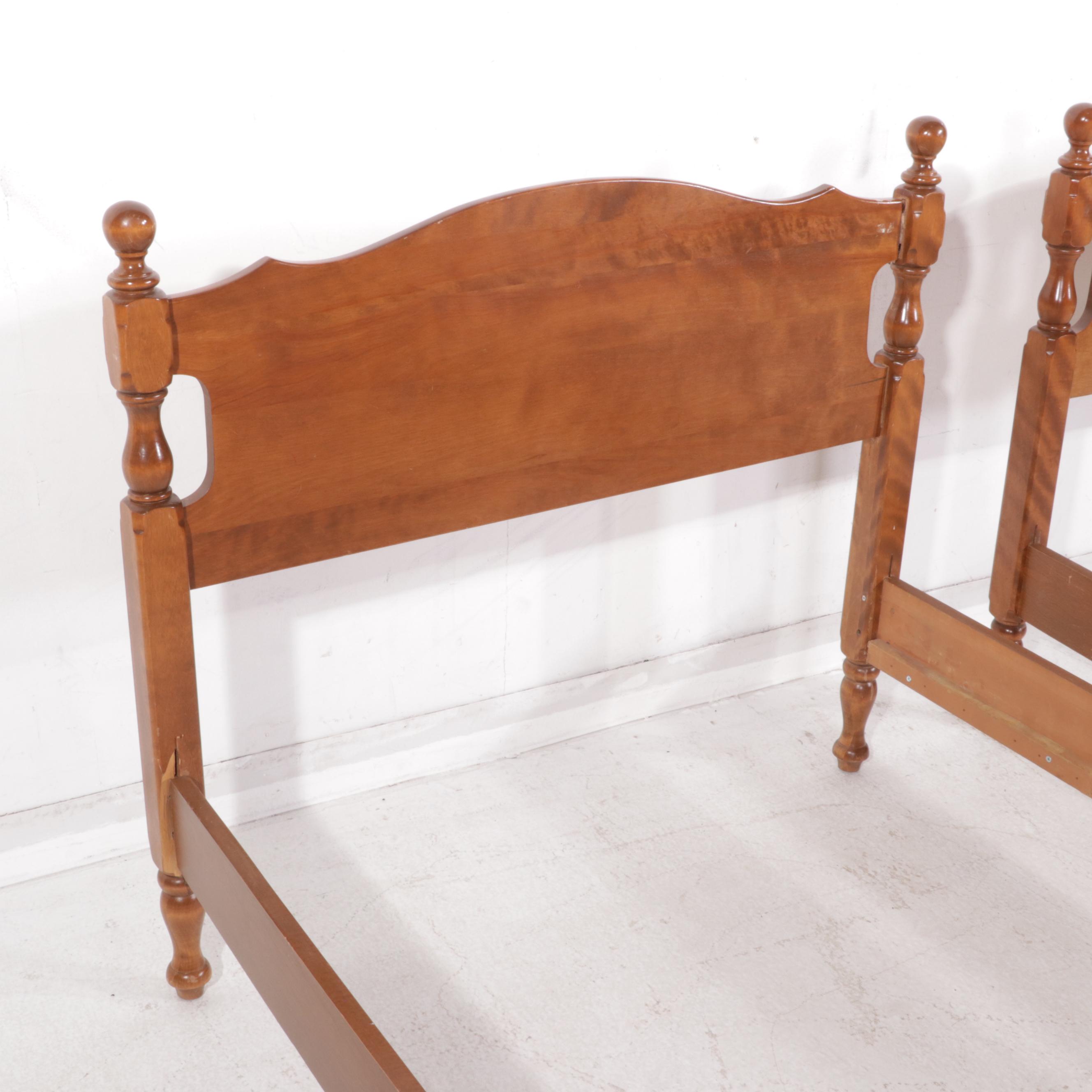 Pair of Ethan Allen "American Traditions" Maple Twin Beds, 1970s EBTH