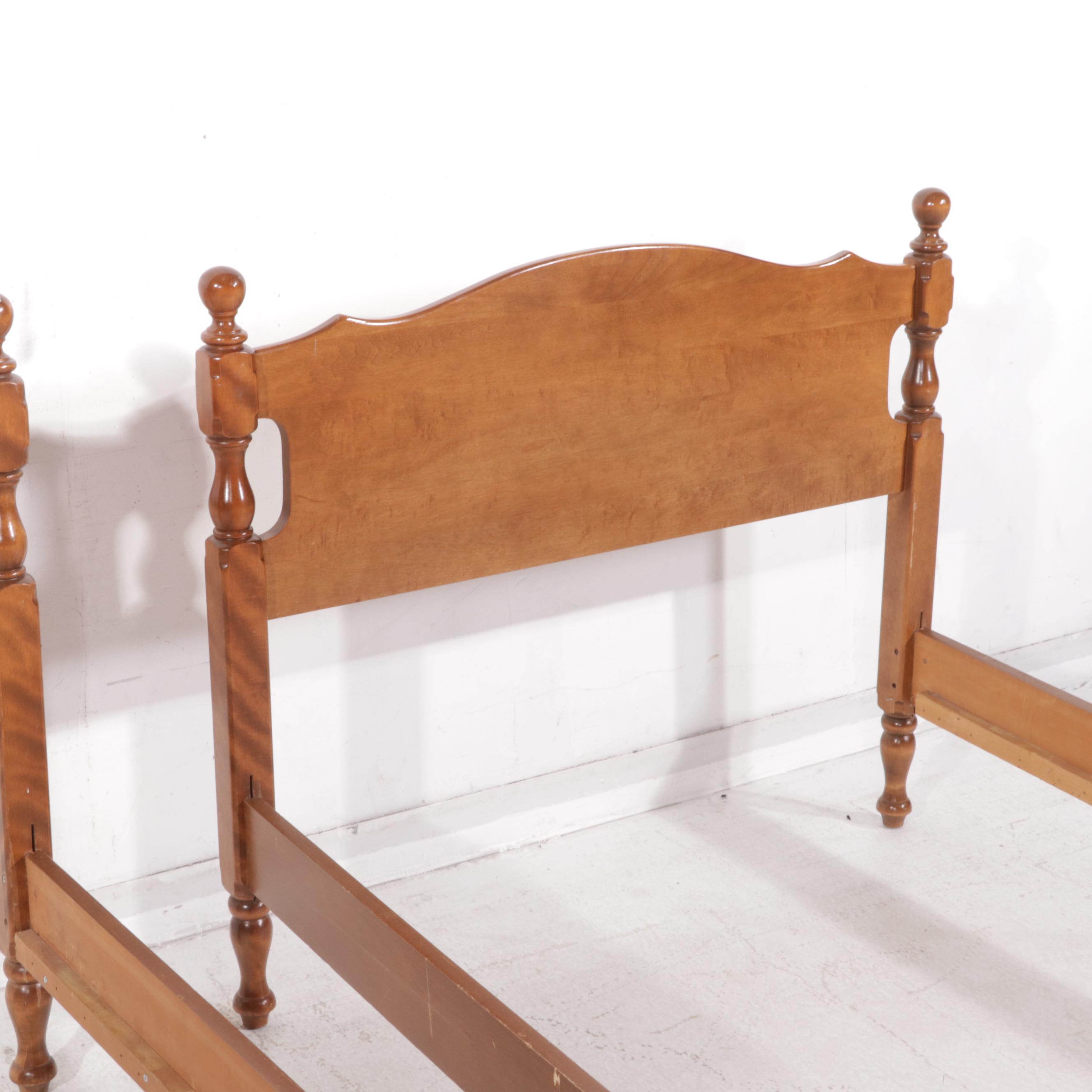 Pair of Ethan Allen "American Traditions" Maple Twin Beds, 1970s EBTH