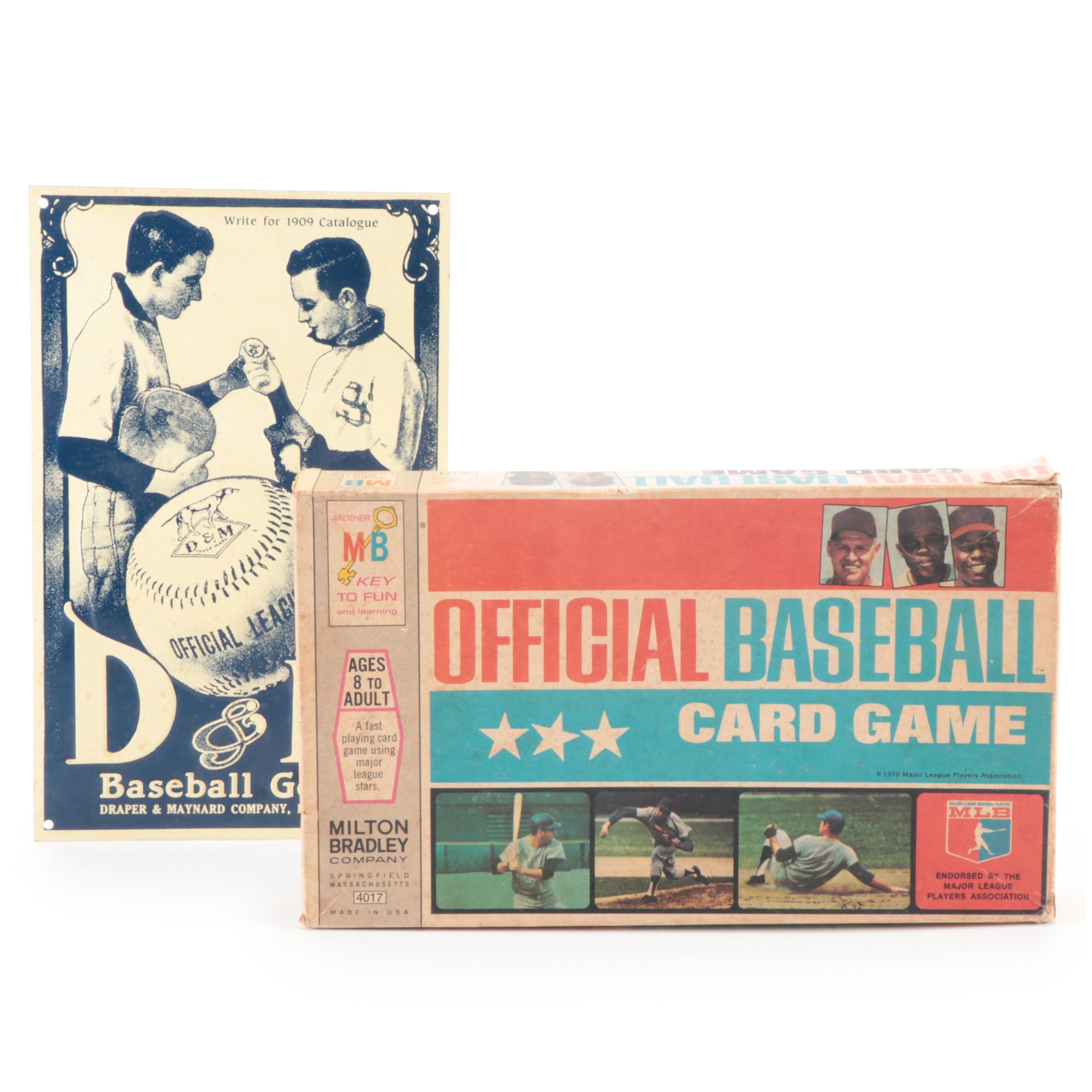 MiltonBradley Official Baseball Card Game with Reproduction Draper