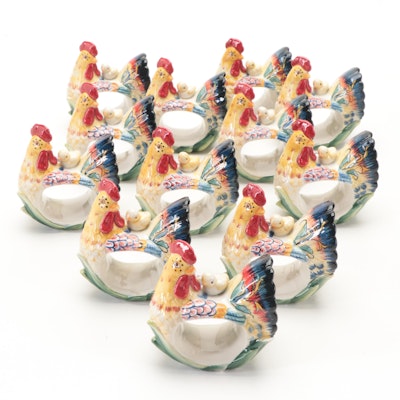Fitz & Floyd "Ricamo" Rooster Napkin Rings, 2006-2015