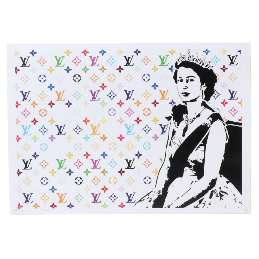 Death NYC Pop Art Graphic Print Featuring Queen Elizabeth, 2022