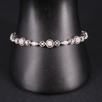 Sterling Silver 1.02 CTW Diamond Bracelet