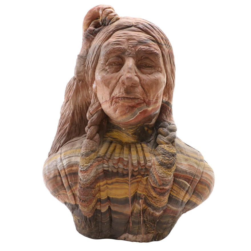 Cast Composite Native American Bust