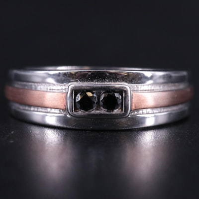 Sterling Silver 0.15 CTW Black Diamond Ring