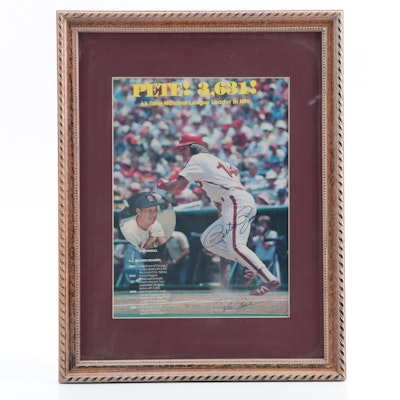 Philadelphia Phillies Pete Rose Signed Framed "Pete! 3631!" Poster