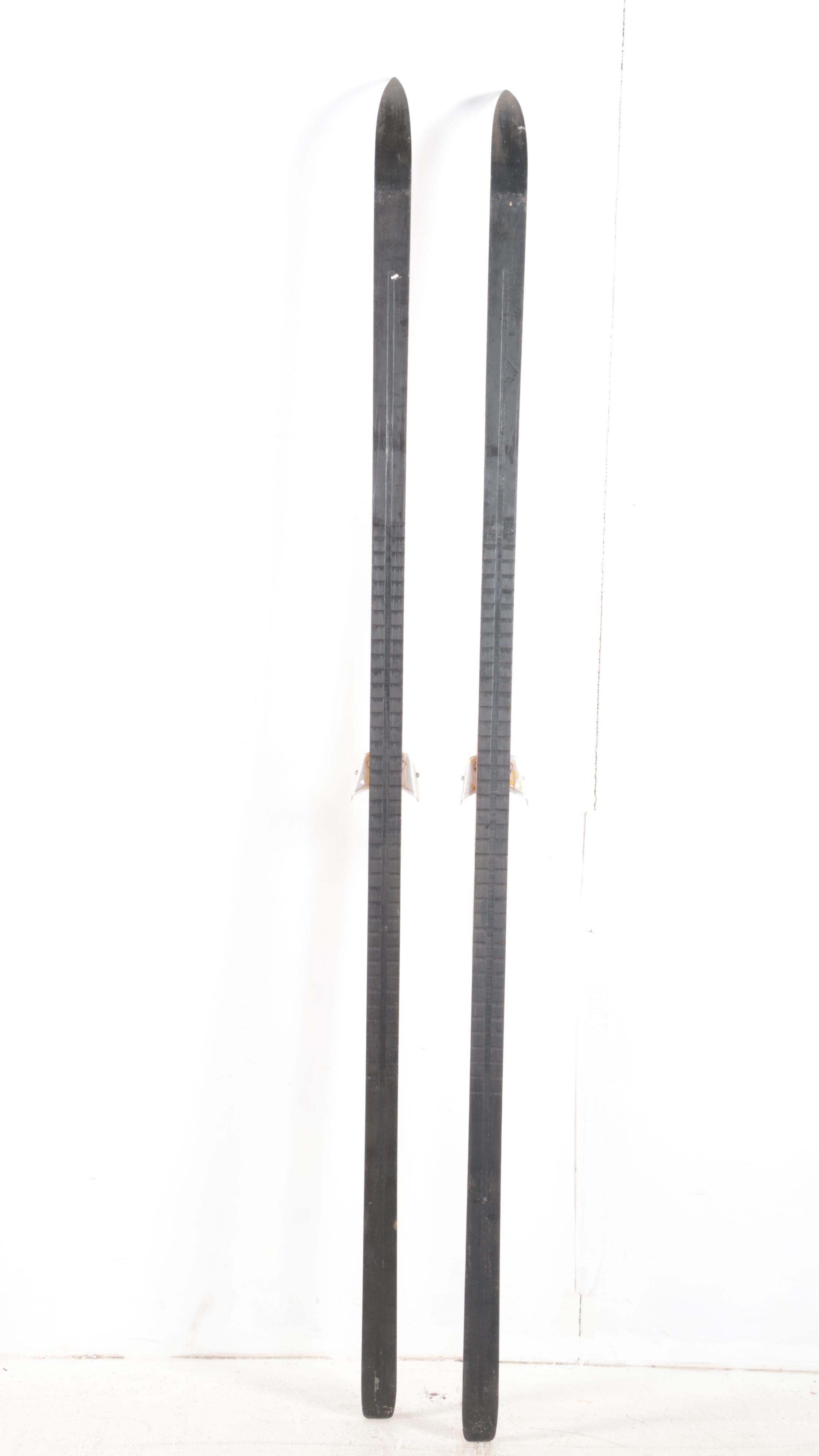 Huski Wooden Cross Country Skis with Poles EBTH