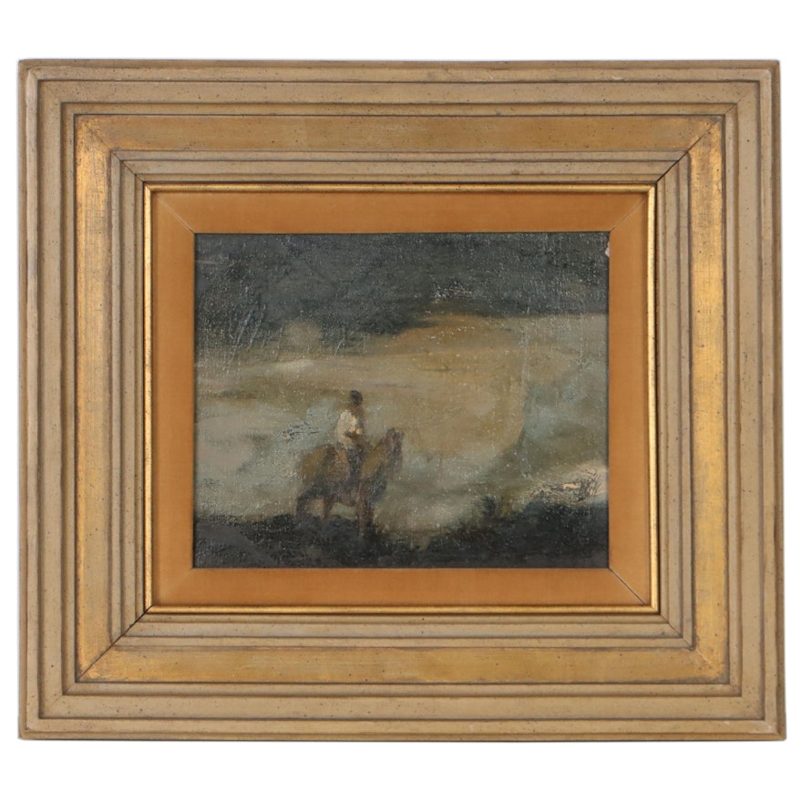 Oil Painting of Horse and Rider