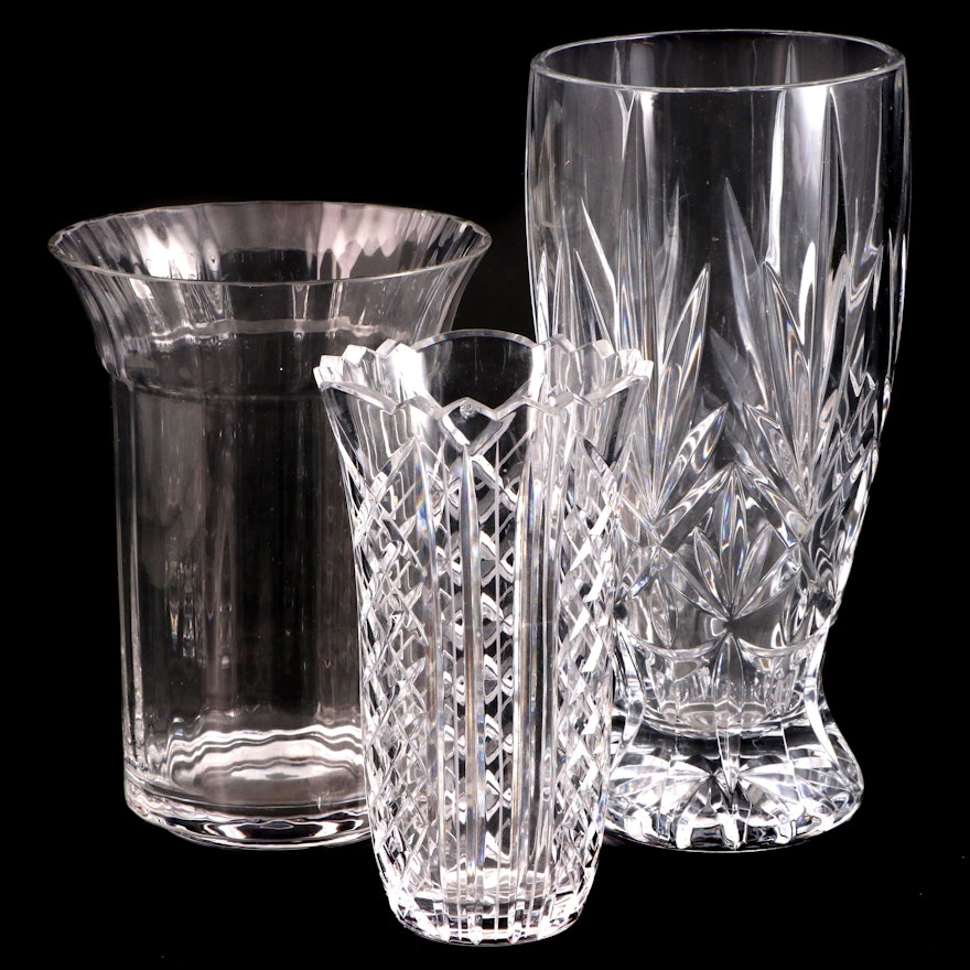 Česká, Royal Doulton, and Other Crystal Flower Vases