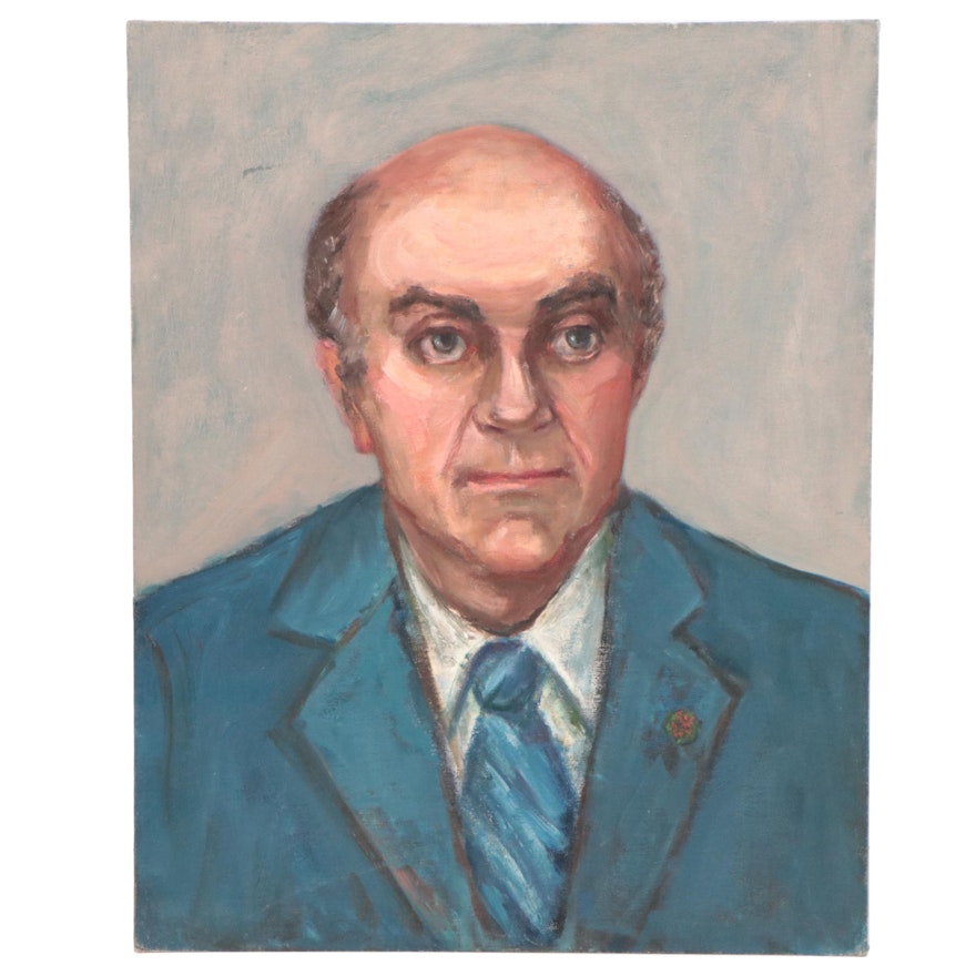Portrait of Man in Suit Oil Painting